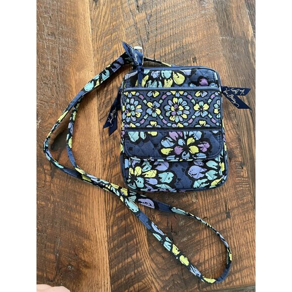 Vera Bradley Handbags - Vera Bradley Mini Hipster Indigo Pop crossbody Shoulder bag blue small mini EUC